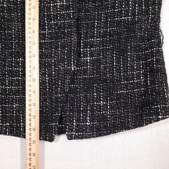 East 5th Women's Tweed Boucle Check Jacket Size Medium Black & White 100% Cotton - Picture 14 of 16